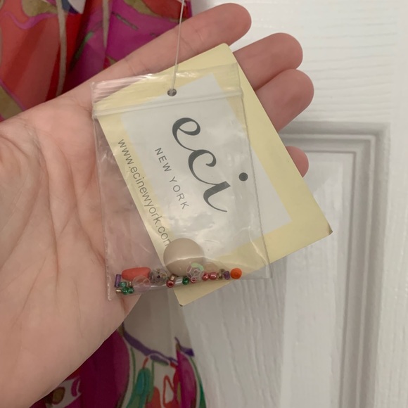 ECI Saks  Fifth Avenue Abstract Beaded Dress - Picture 4 of 5